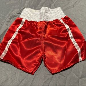 Kids Red Satin Boxing Shorts